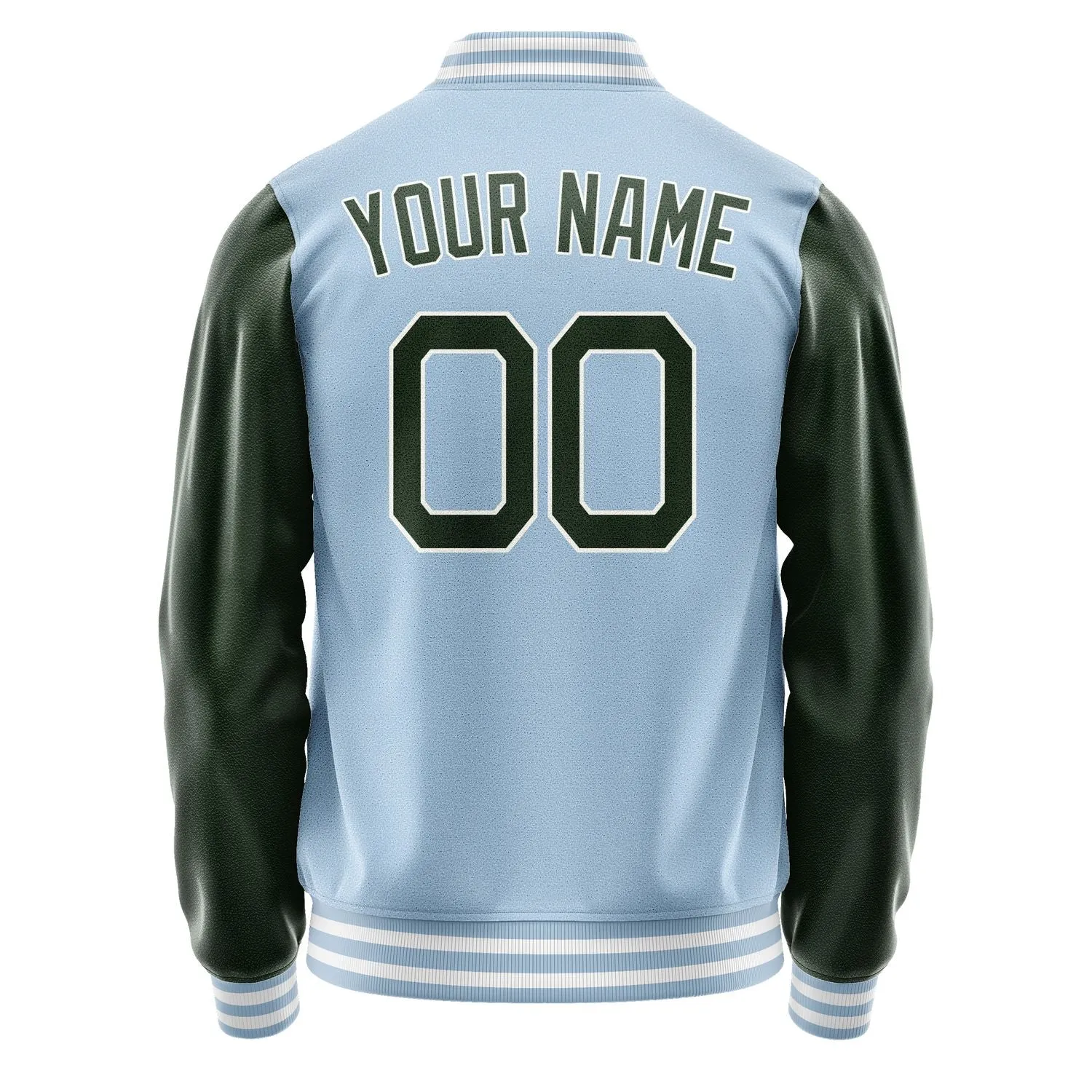 Custom Light Blue Dark Green Jacket