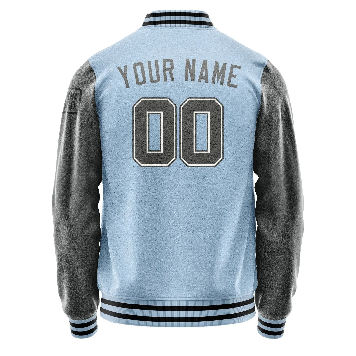 Custom Light Blue Dark Grey Jacket