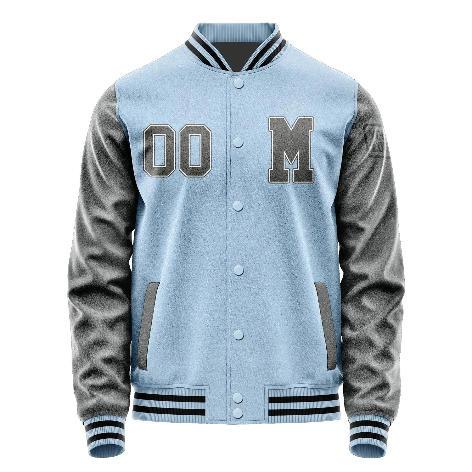 Custom Light Blue Dark Grey Jacket