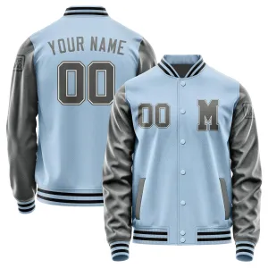Custom Light Blue Dark Grey Jacket