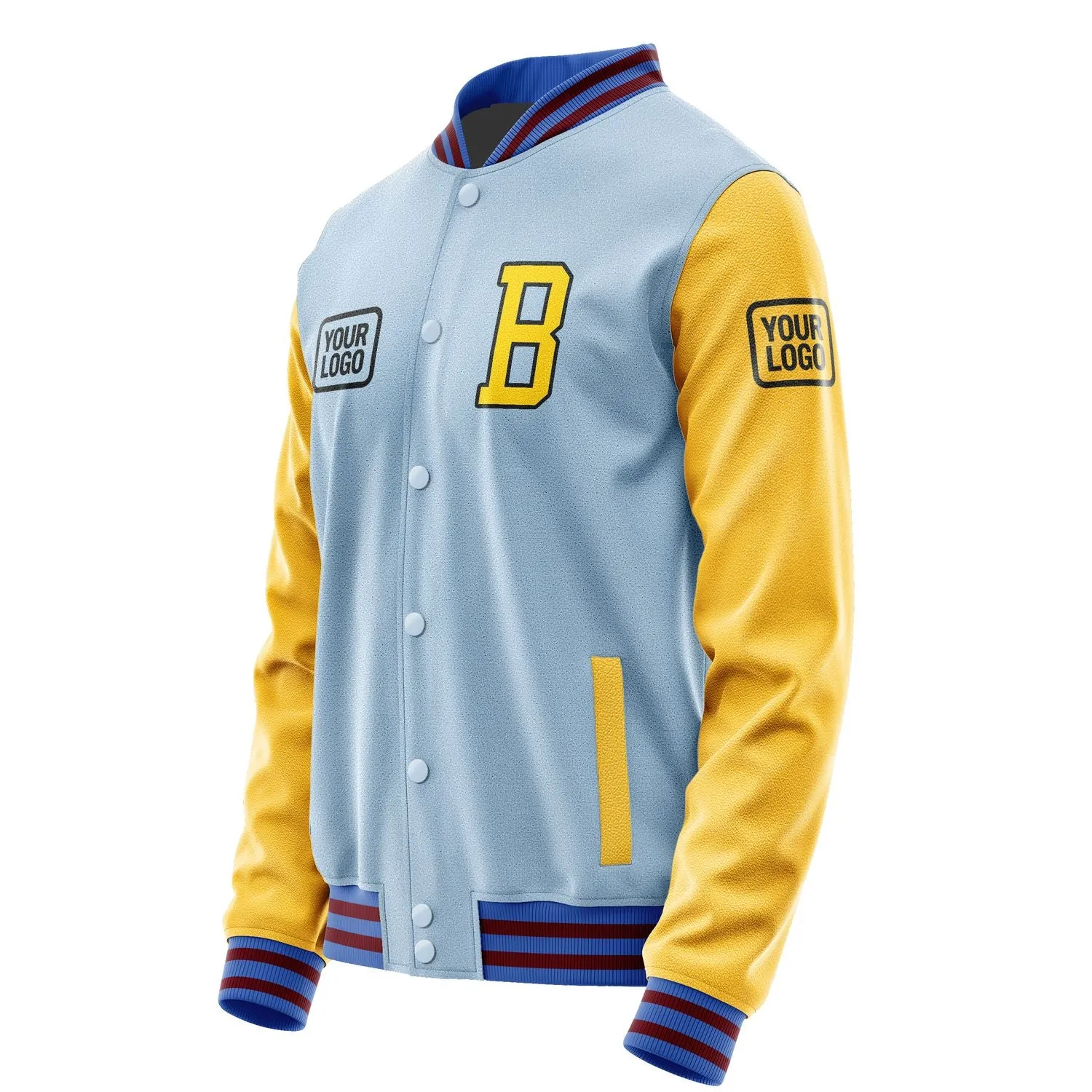 Custom Light Blue Gold Jacket