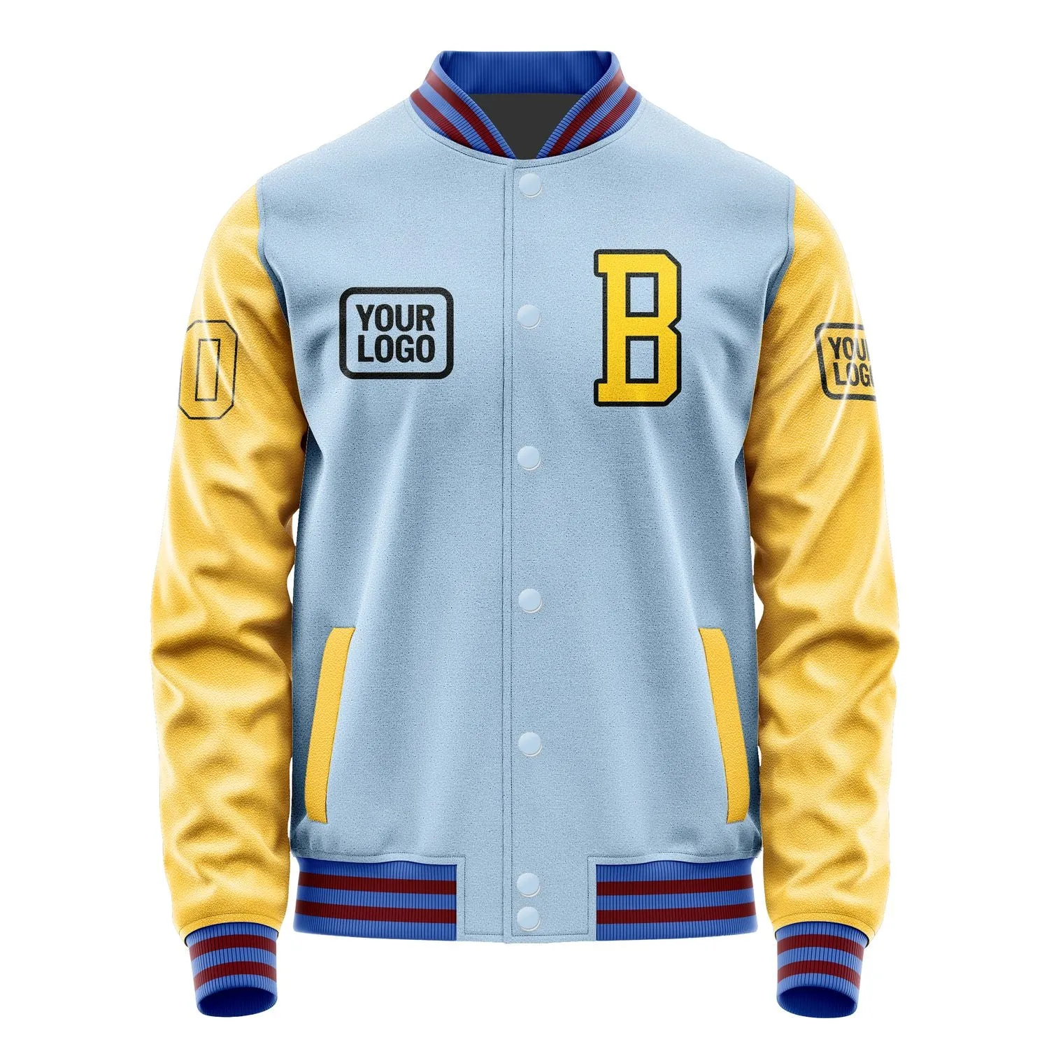 Custom Light Blue Gold Jacket