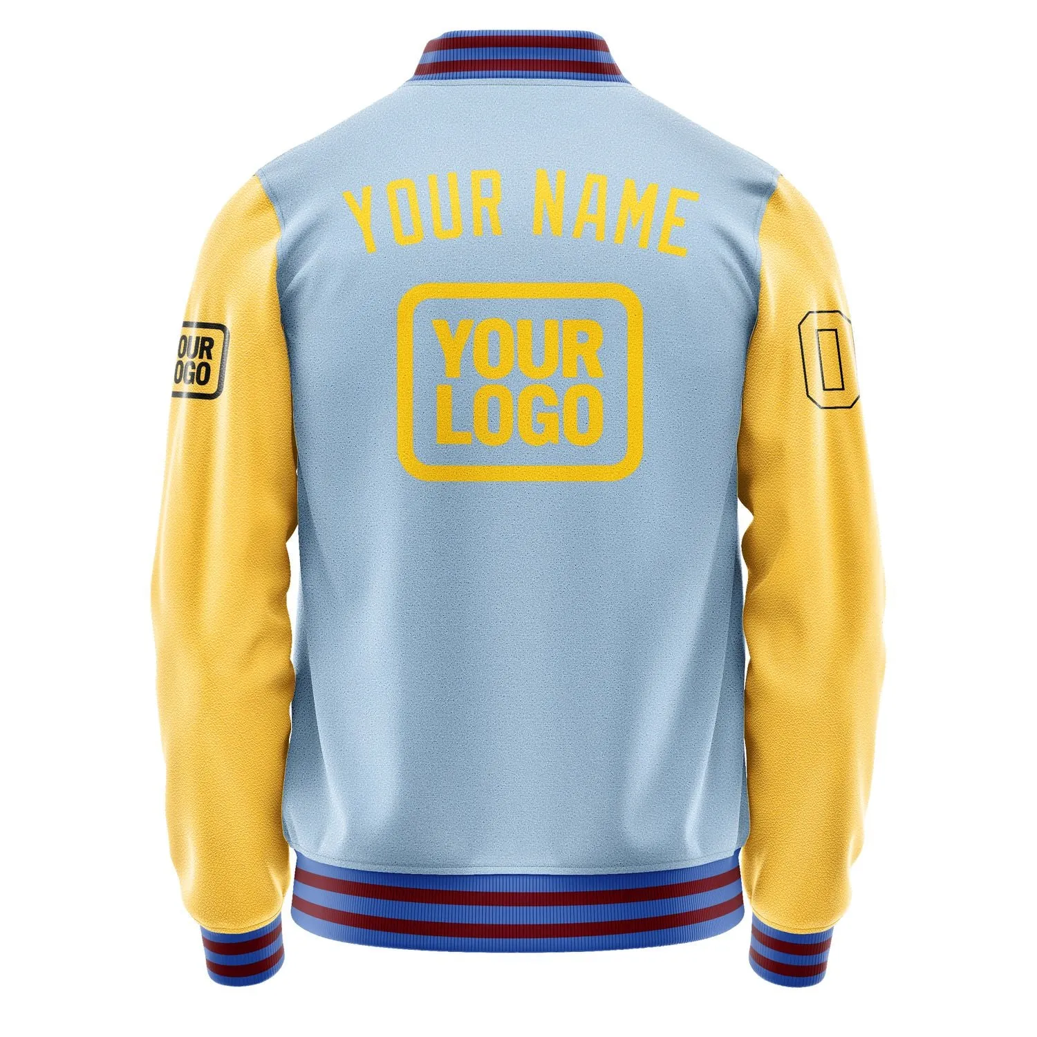 Custom Light Blue Gold Jacket