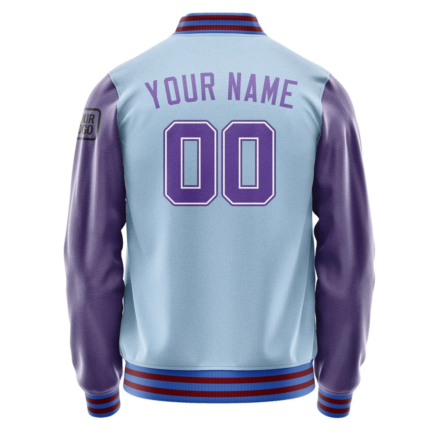 Custom Light Blue Light Purple Jacket