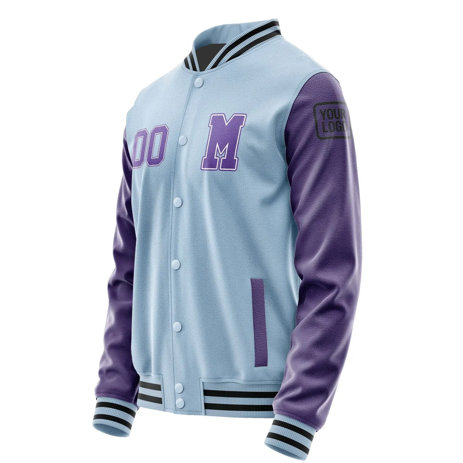 Custom Light Blue Light Purple Jacket