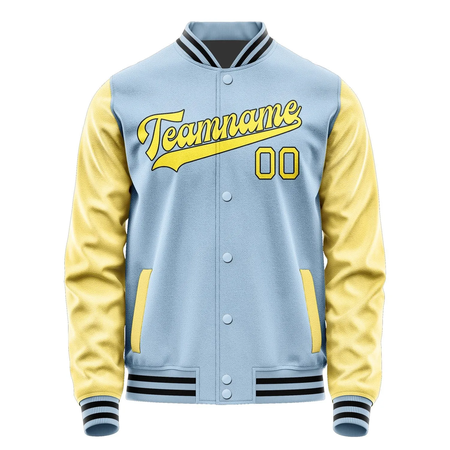 Custom Light Blue Light Yellow Jacket
