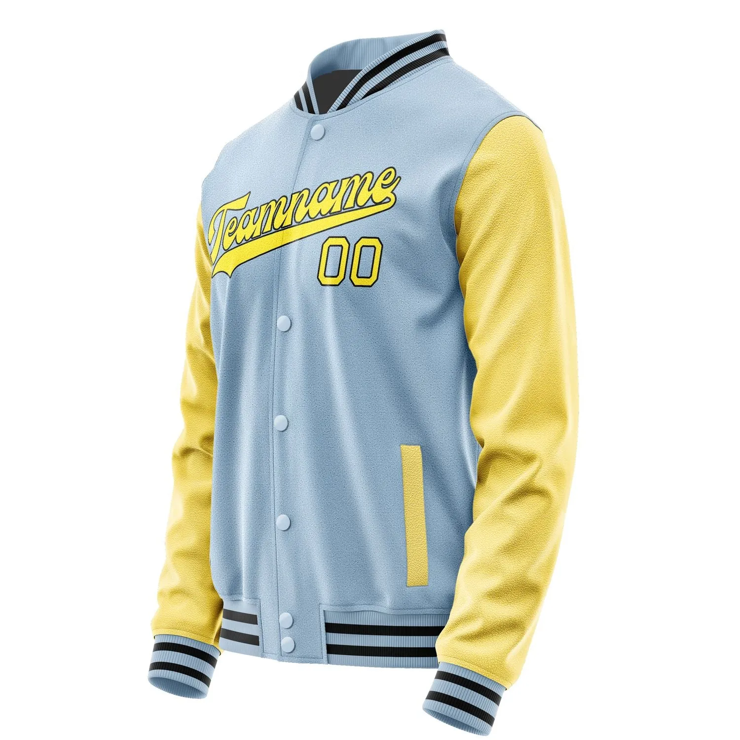 Custom Light Blue Light Yellow Jacket