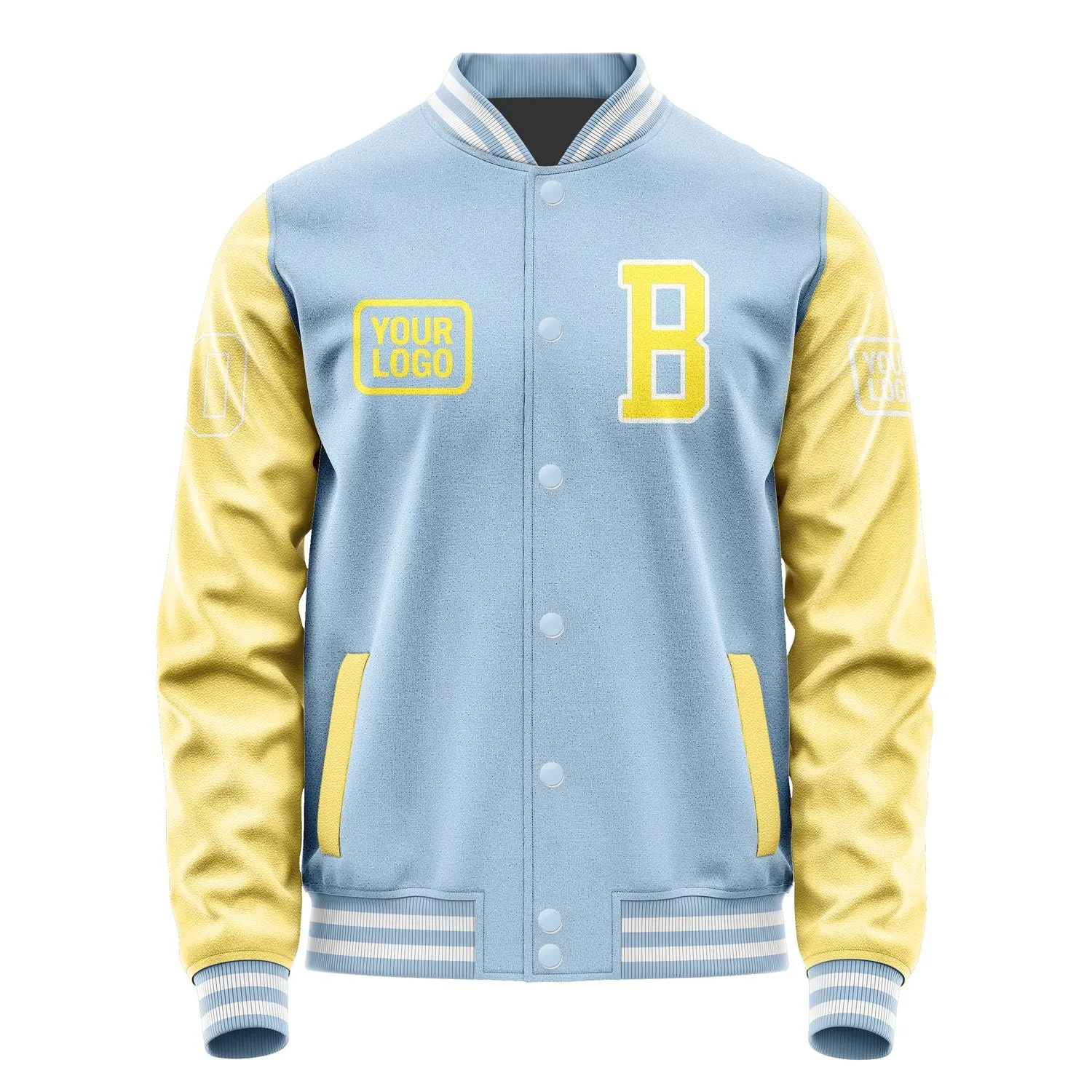 Custom Light Blue Light Yellow Jacket