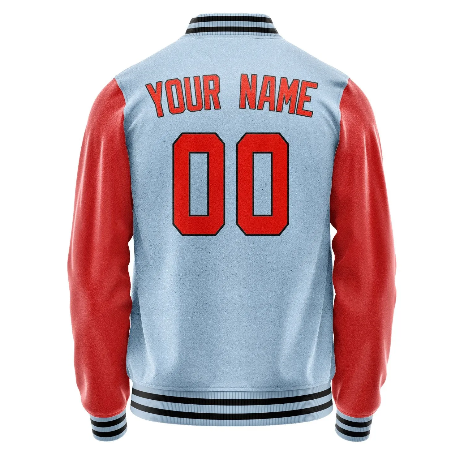 Custom Light Blue Orange Red Jacket