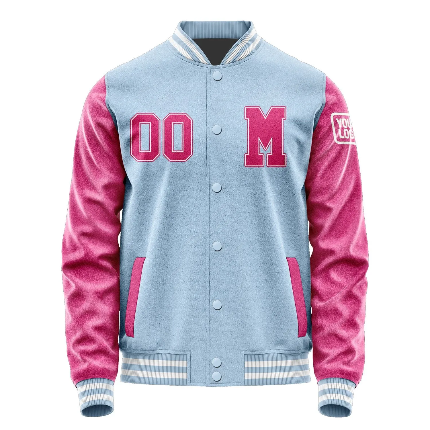 Custom Light Blue Pink Jacket