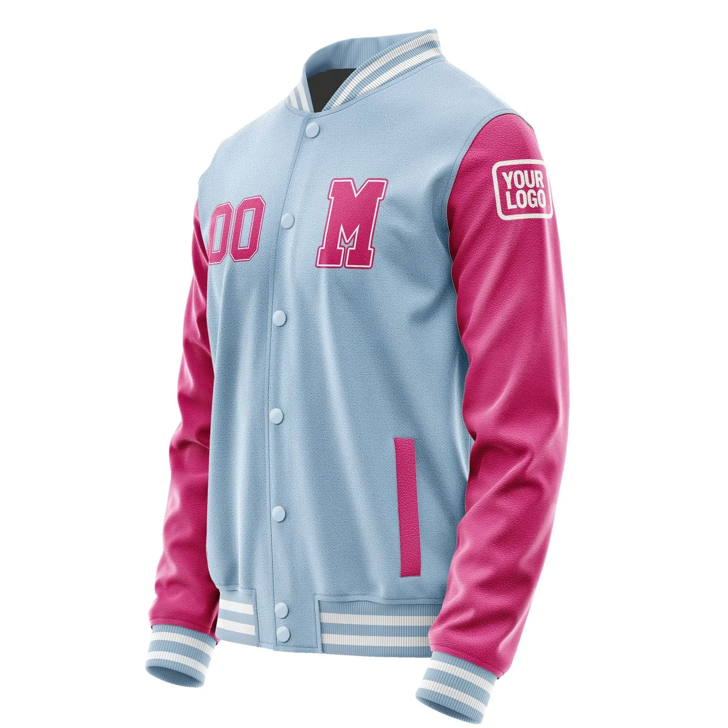 Custom Light Blue Pink Jacket