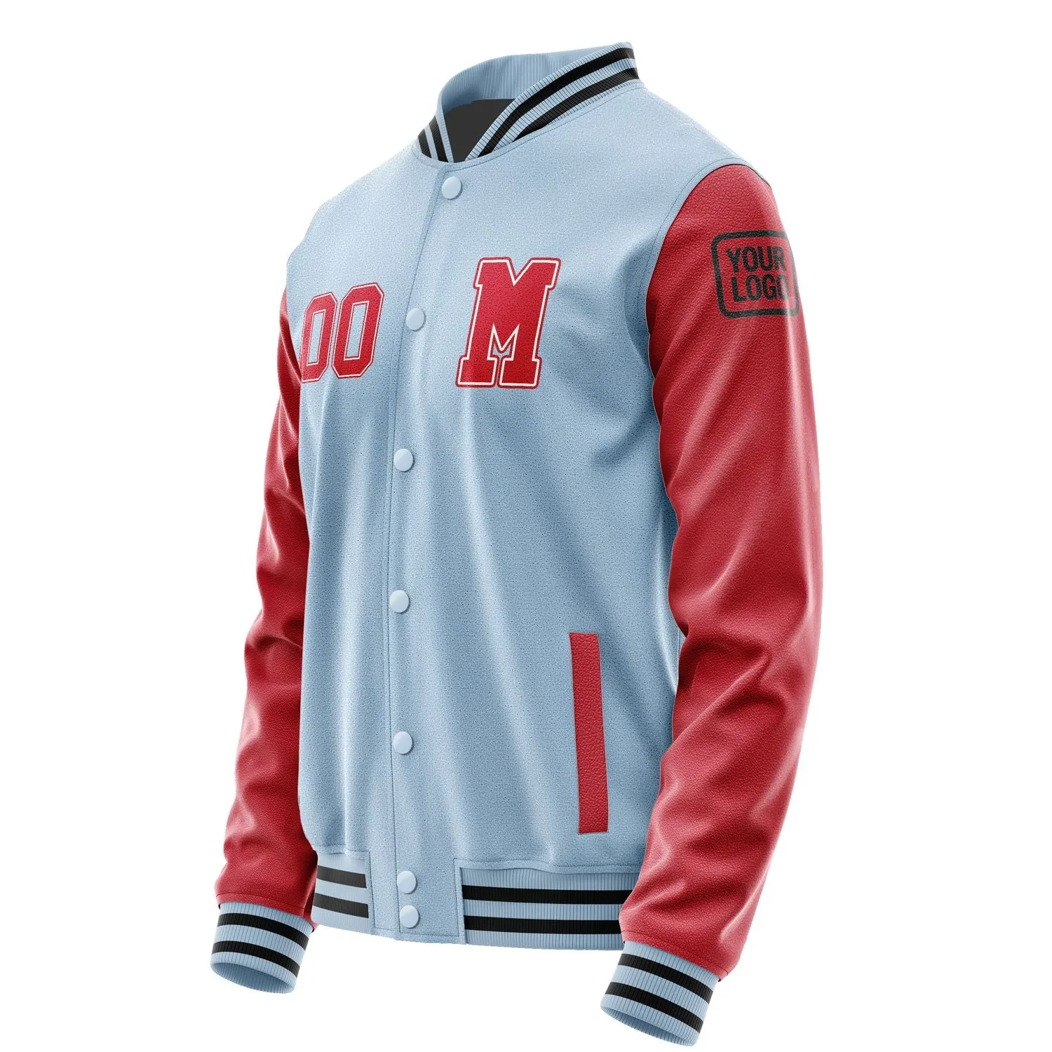Custom Light Blue Red Jacket