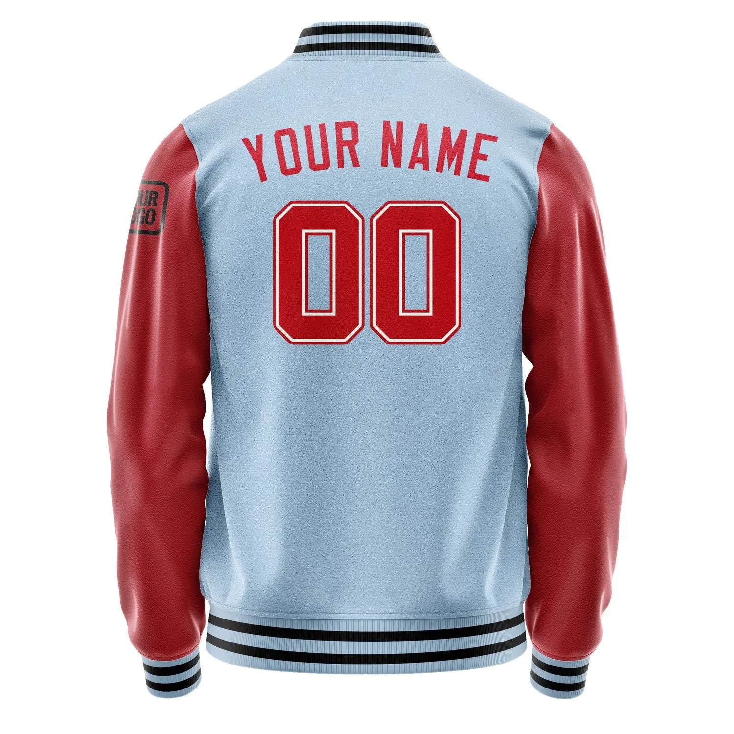 Custom Light Blue Red Jacket