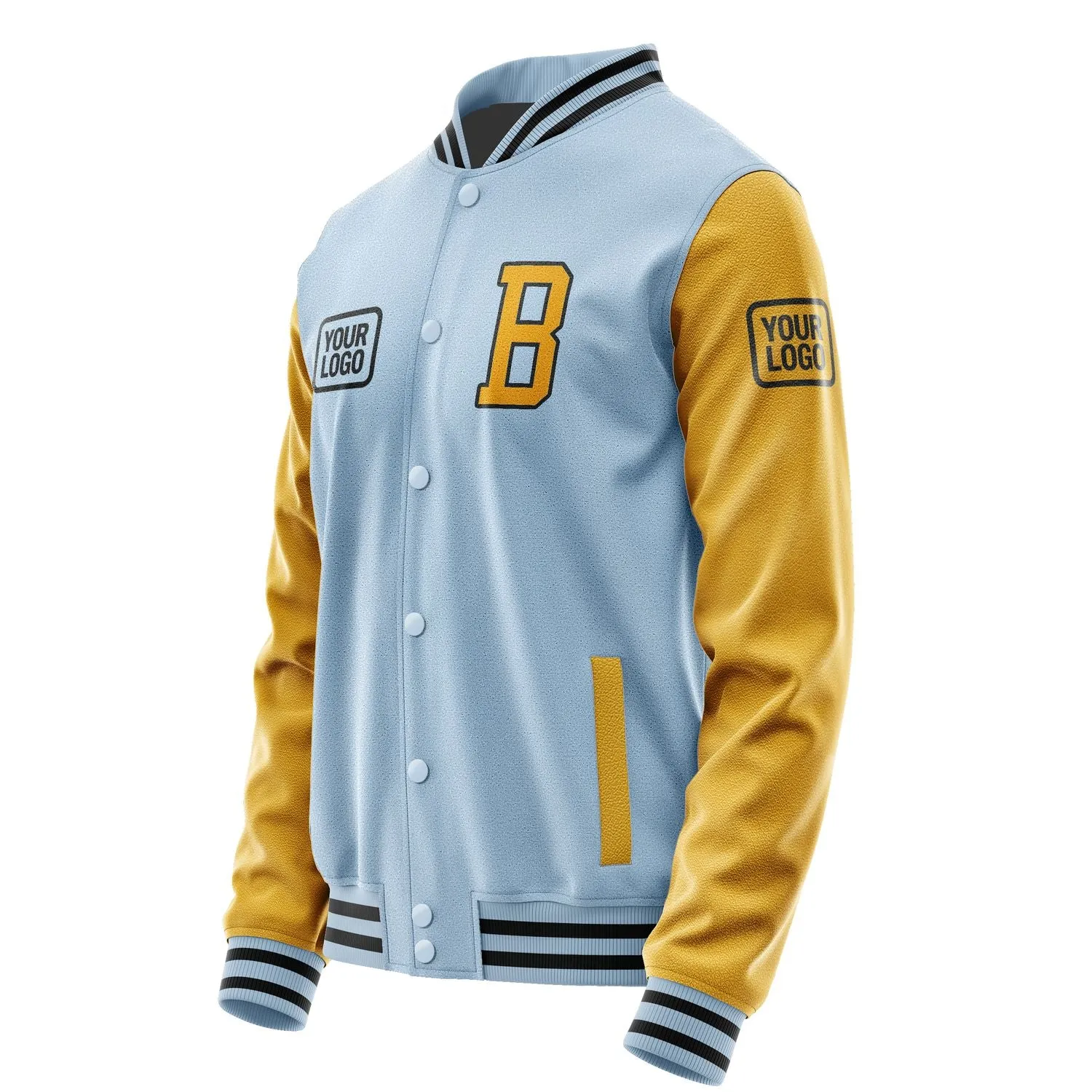 Custom Light Blue Yellow Jacket