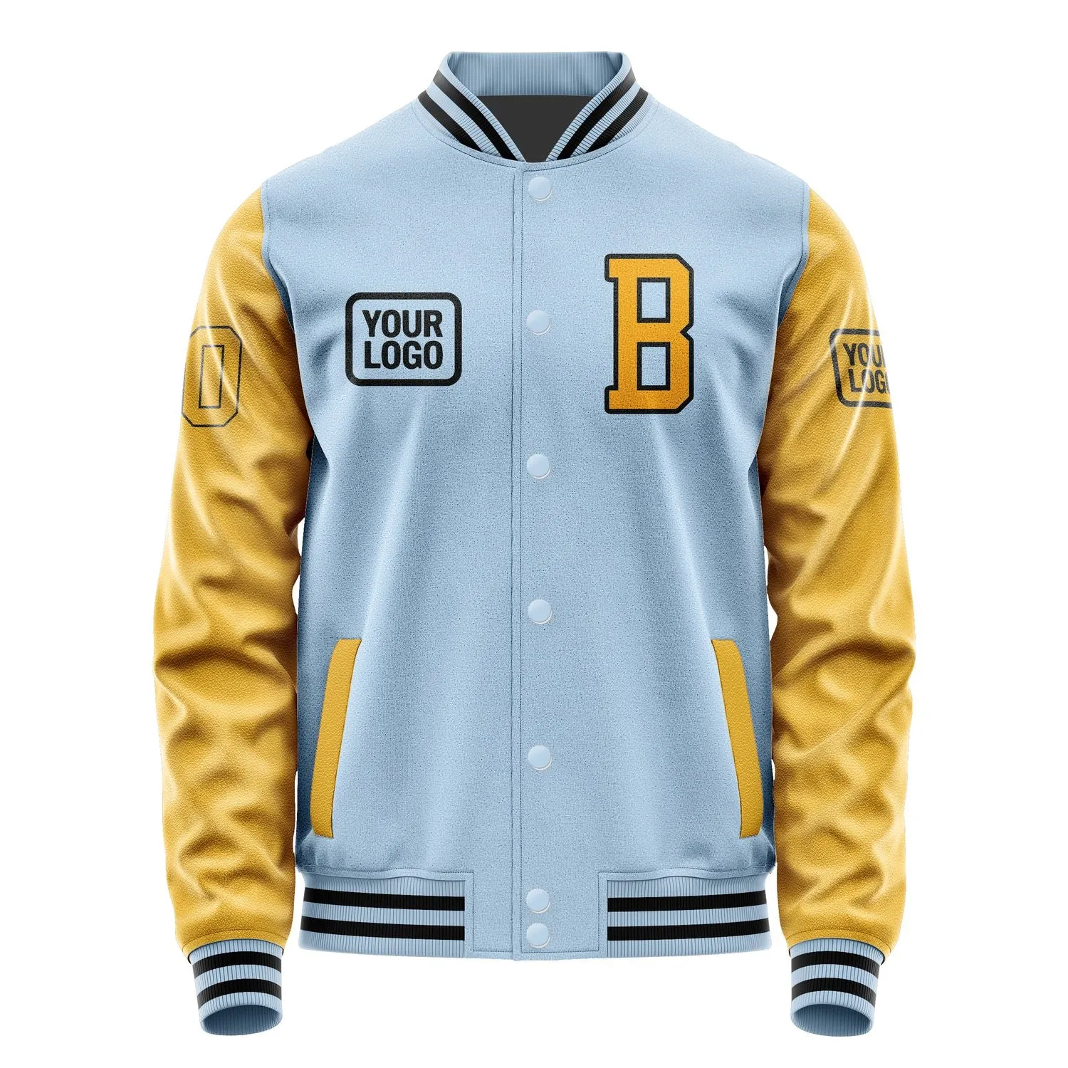 Custom Light Blue Yellow Jacket