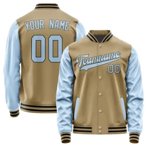 Custom Light Khaki Light Blue Jacket