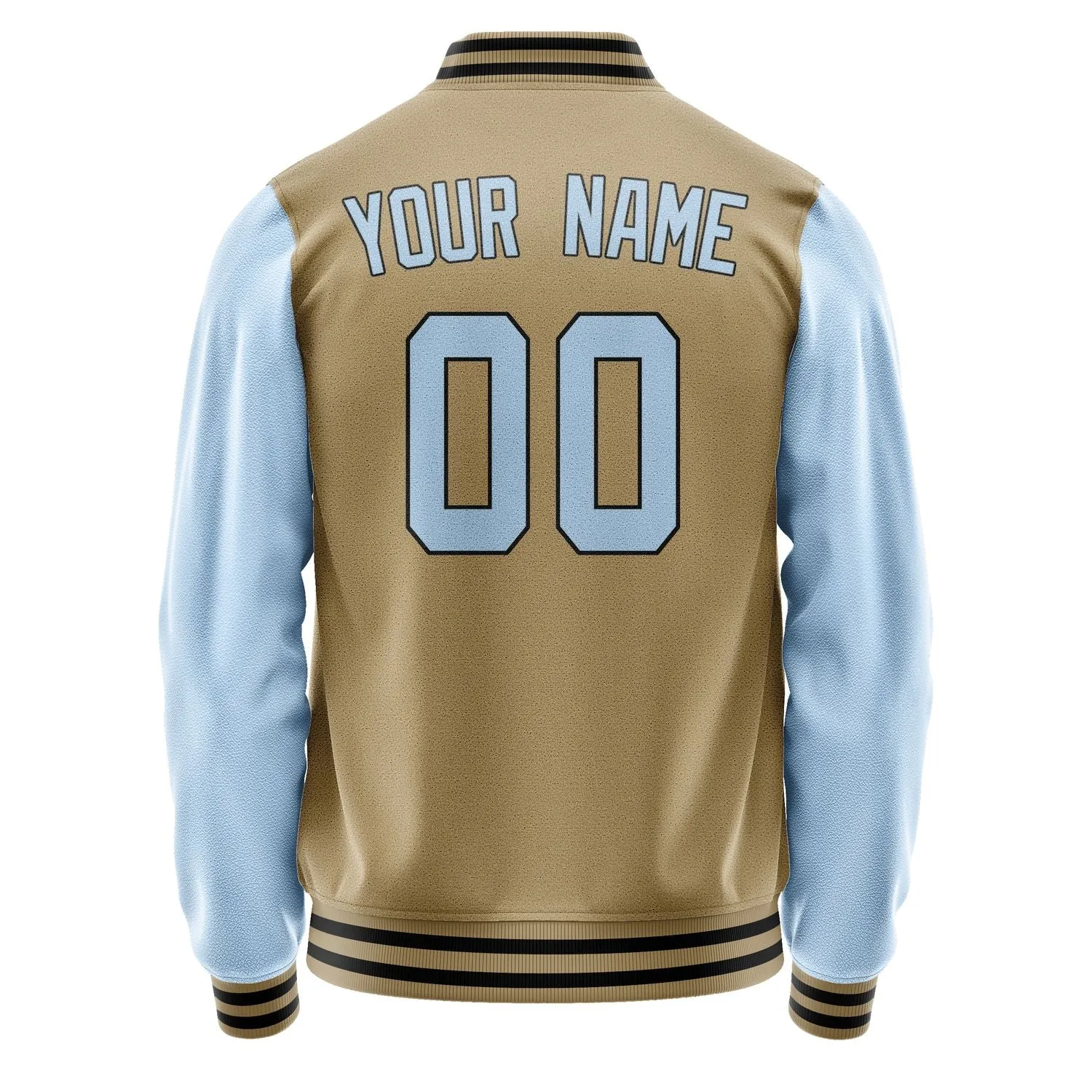 Custom Light Khaki Light Blue Jacket