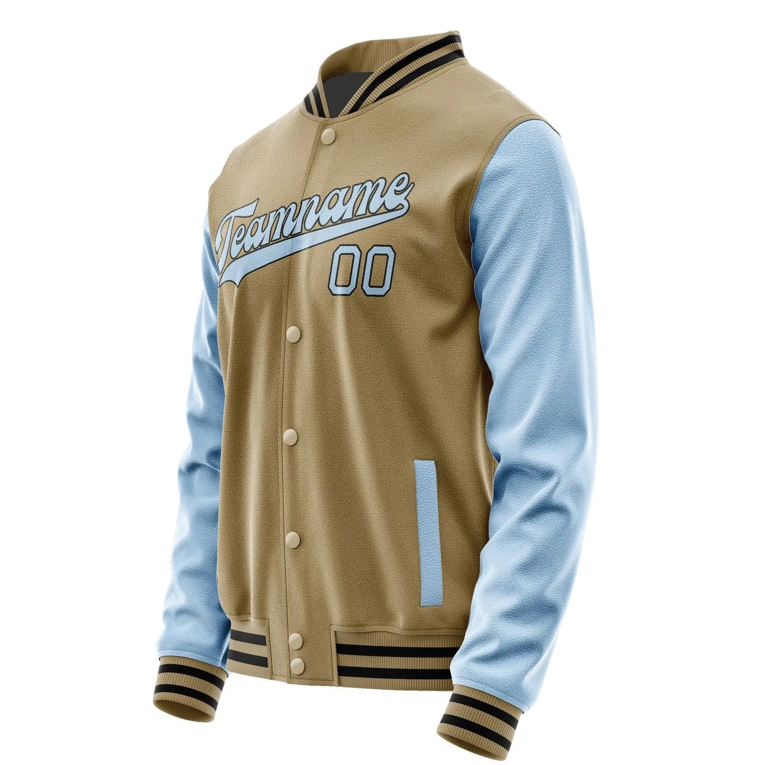 Custom Light Khaki Light Blue Jacket