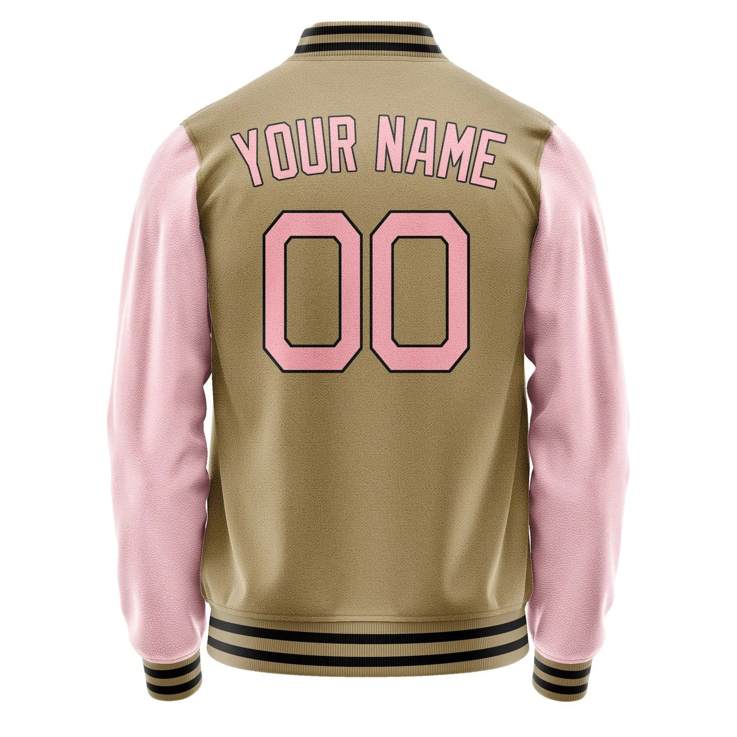Custom Light Khaki Light Pink Jacket