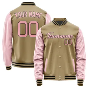 Custom Light Khaki Light Pink Jacket