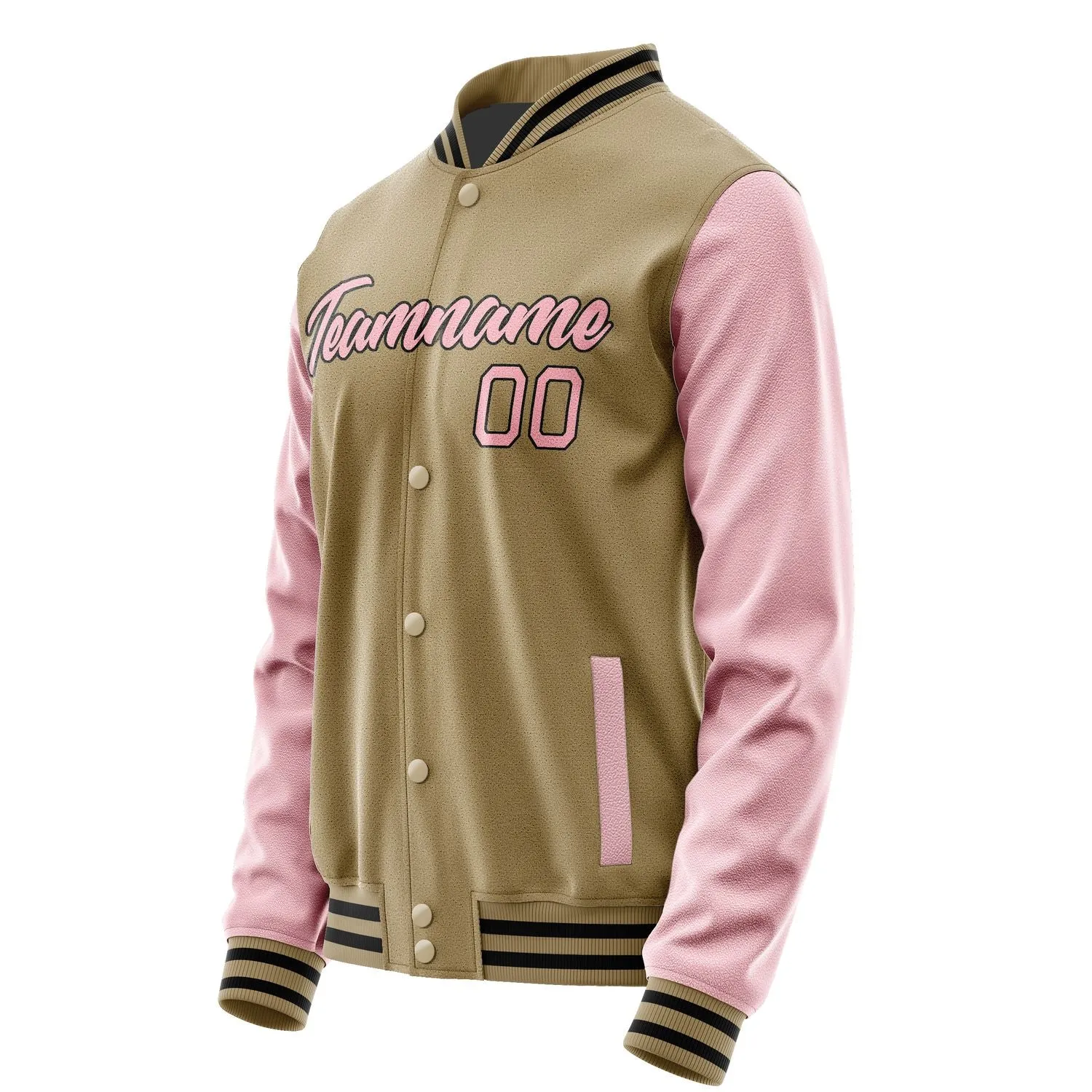 Custom Light Khaki Light Pink Jacket