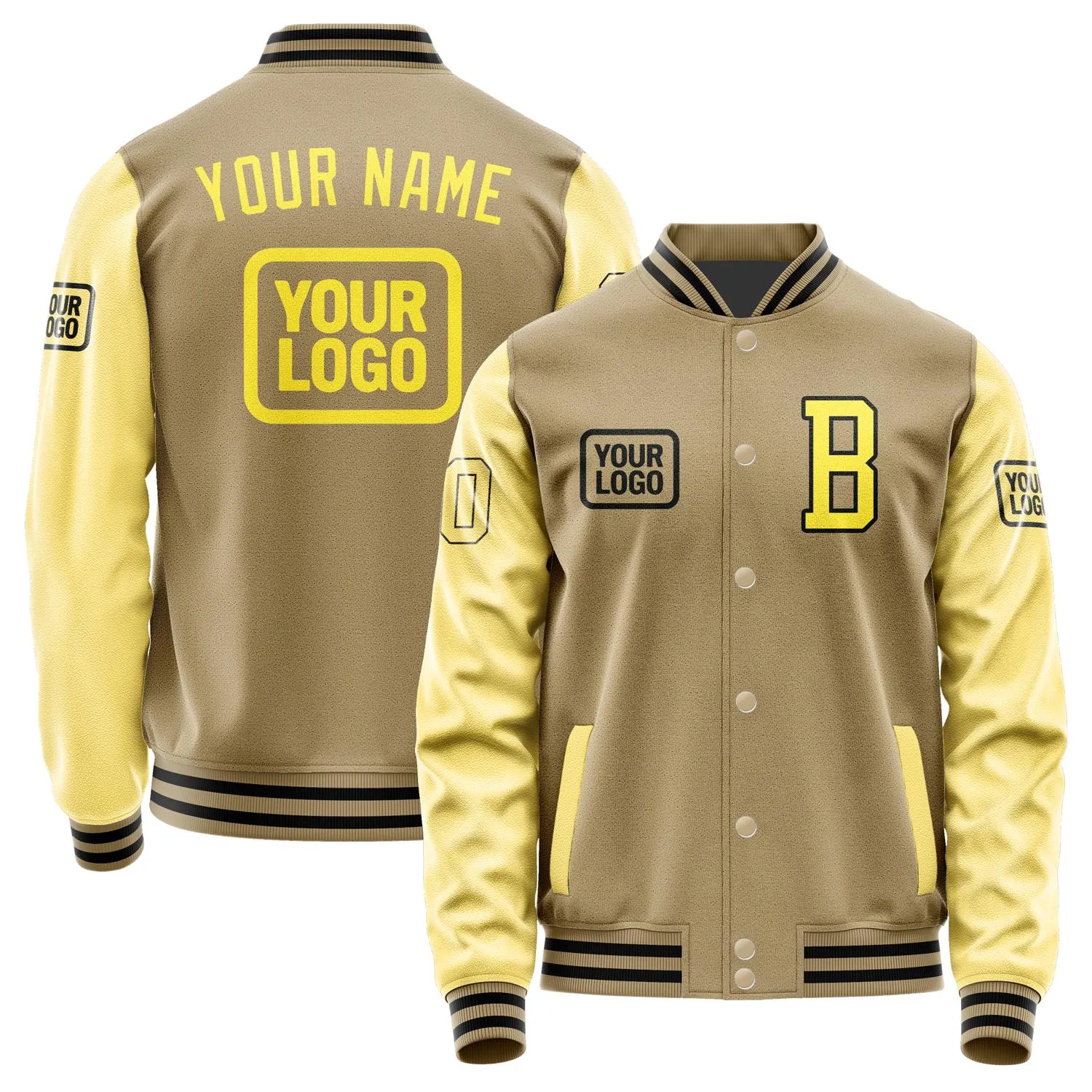 Custom Light Khaki Light Yellow Jacket