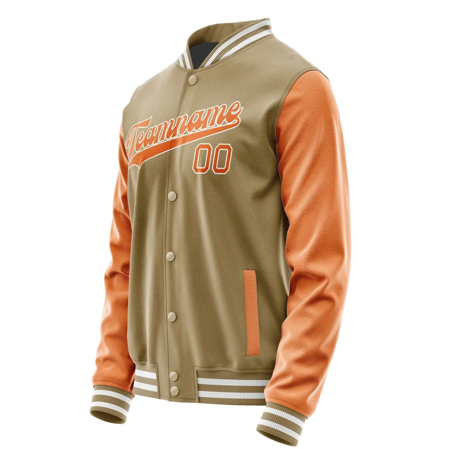 Custom Light Khaki Orange Jacket