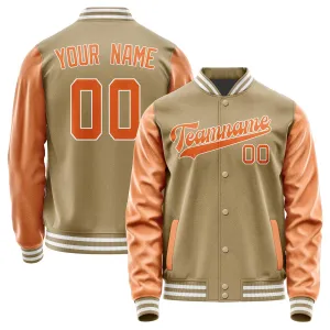 Custom Light Khaki Orange Jacket