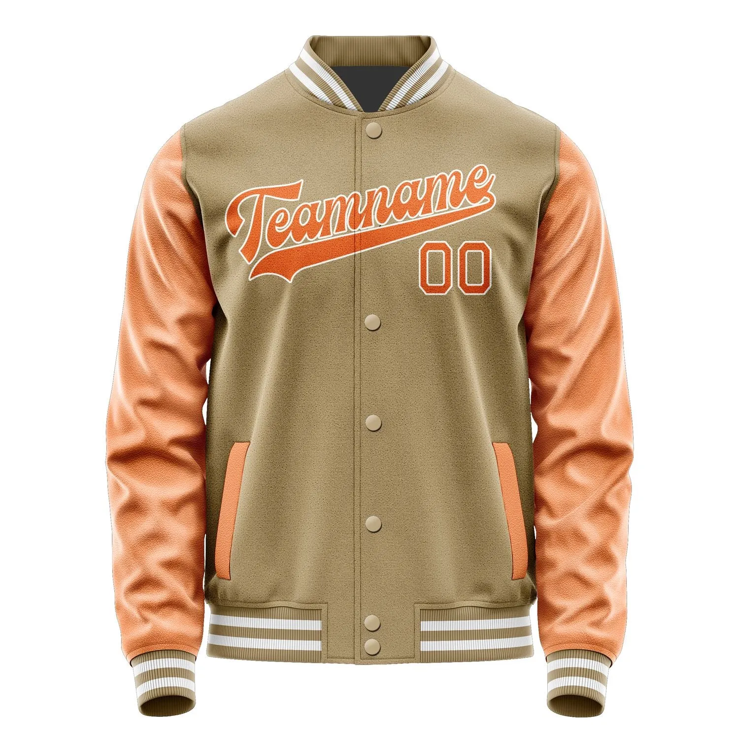 Custom Light Khaki Orange Jacket