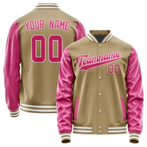Custom Light Khaki Pink Jacket