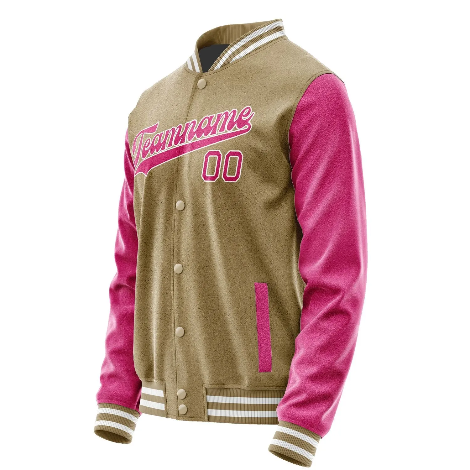 Custom Light Khaki Pink Jacket