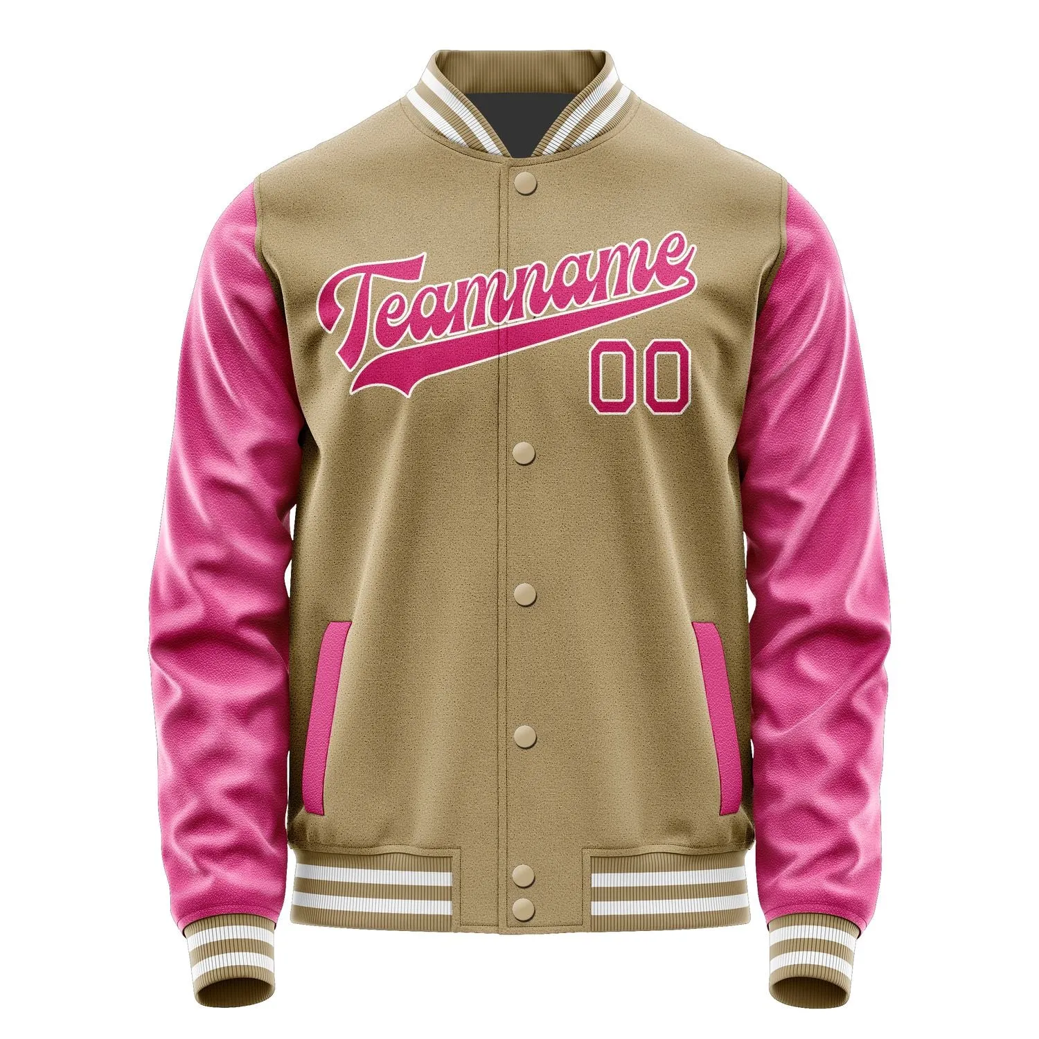 Custom Light Khaki Pink Jacket