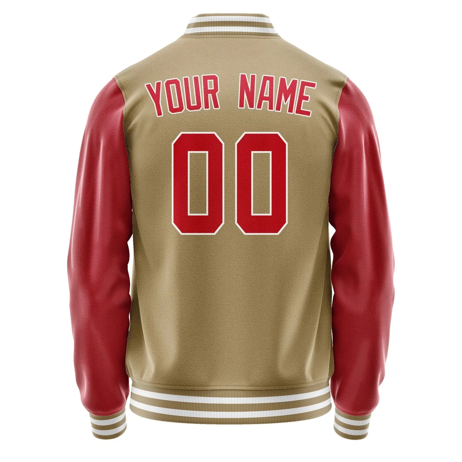 Custom Light Khaki Red Jacket