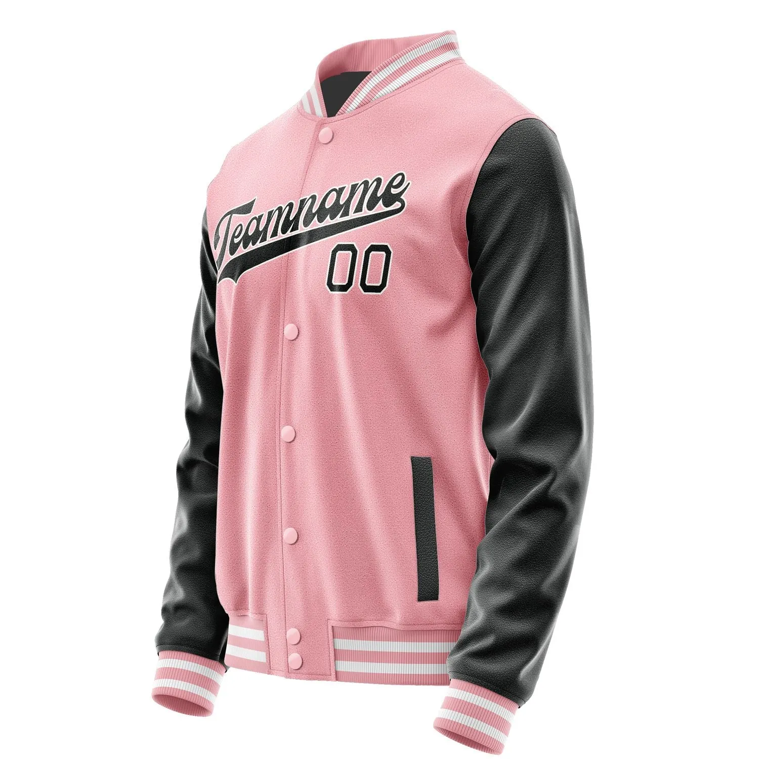 Custom Light Pink Black Jacket