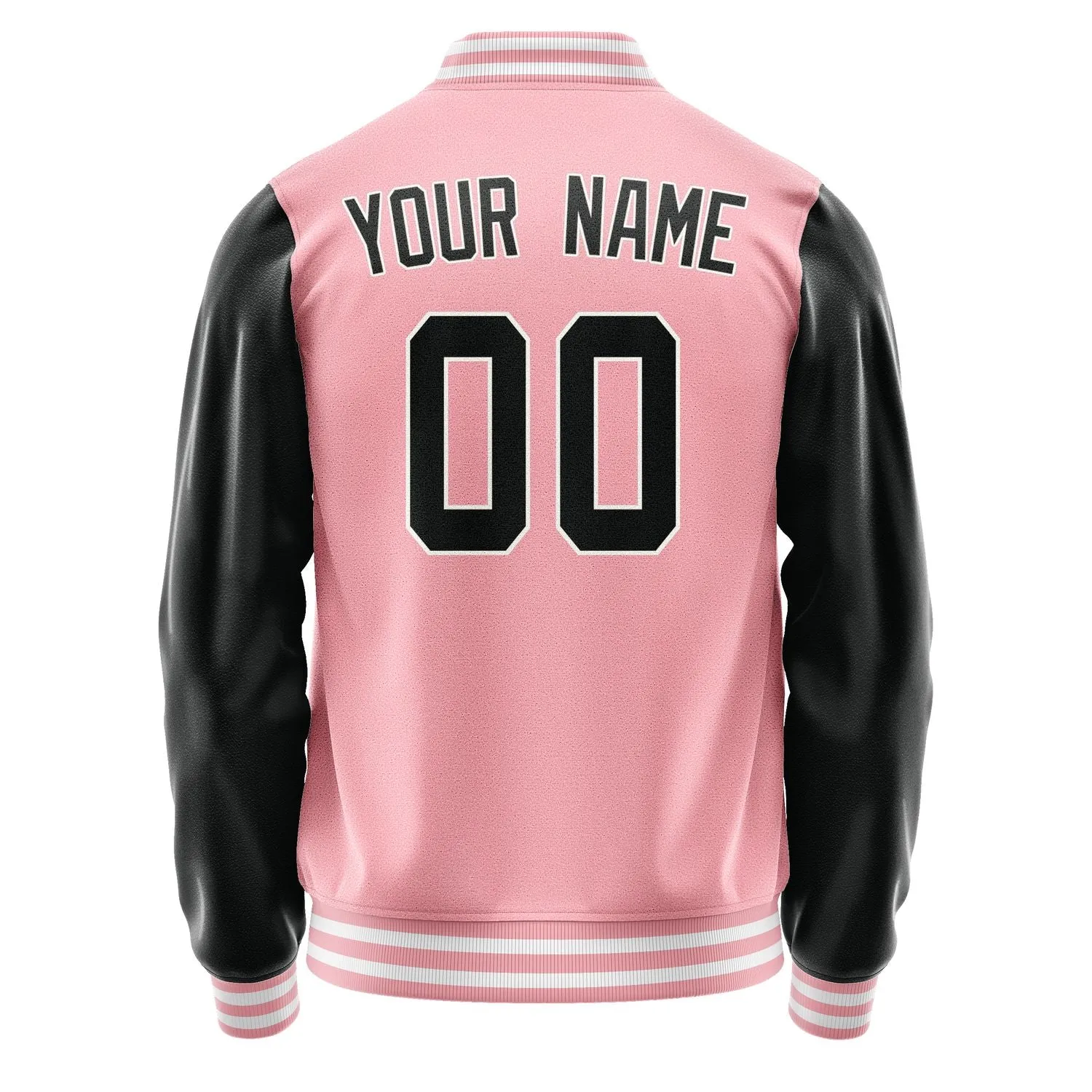 Custom Light Pink Black Jacket