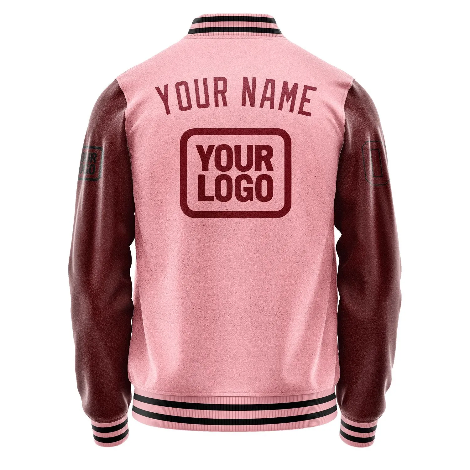 Custom Light Pink Crimson Red Jacket