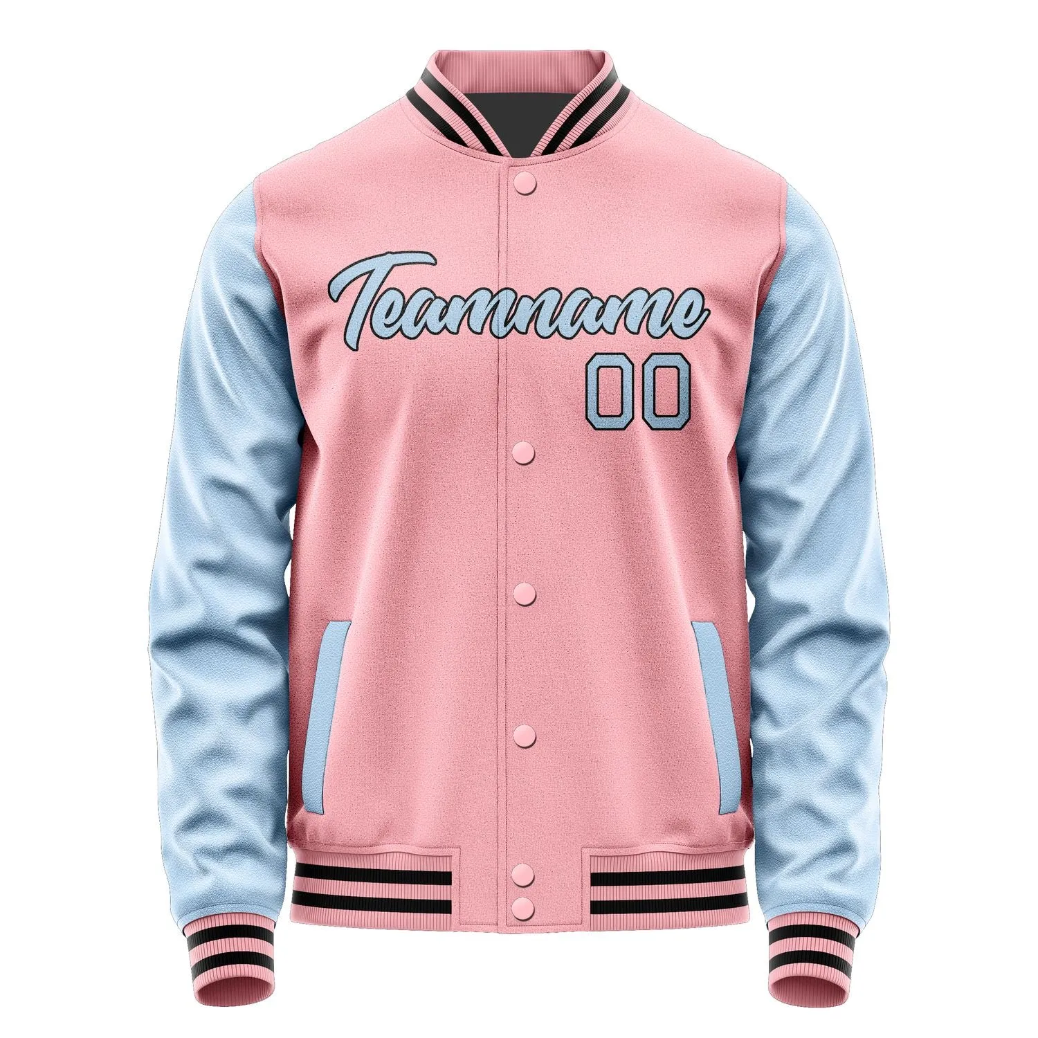Custom Light Pink Light Blue Jacket