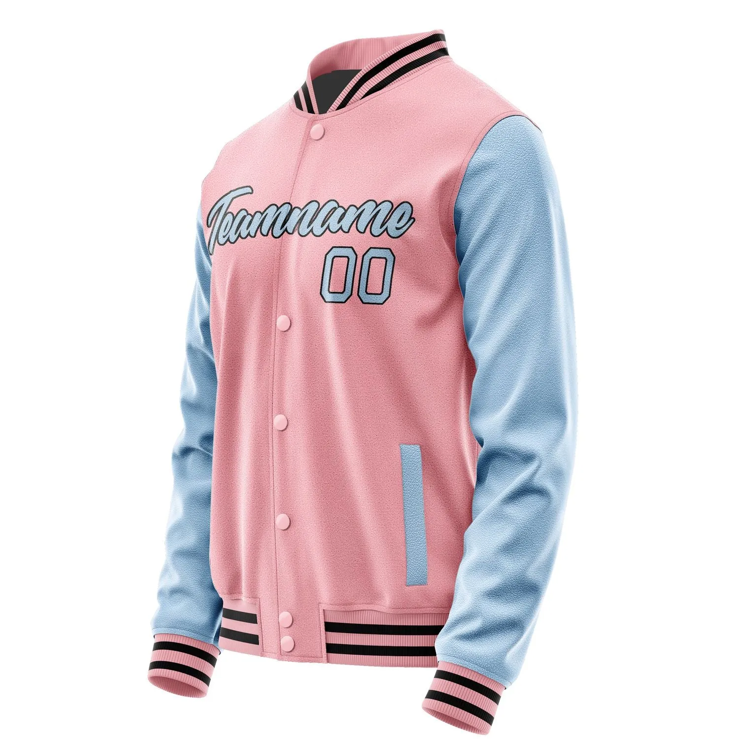 Custom Light Pink Light Blue Jacket