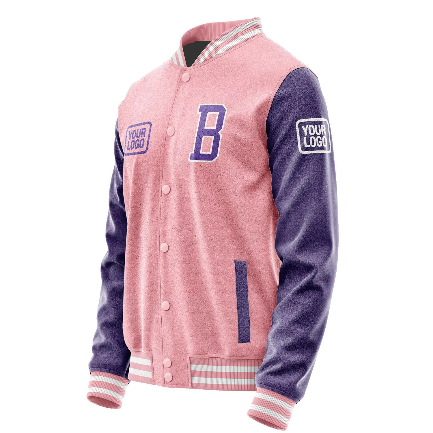 Custom Light Pink Light Purple Jacket