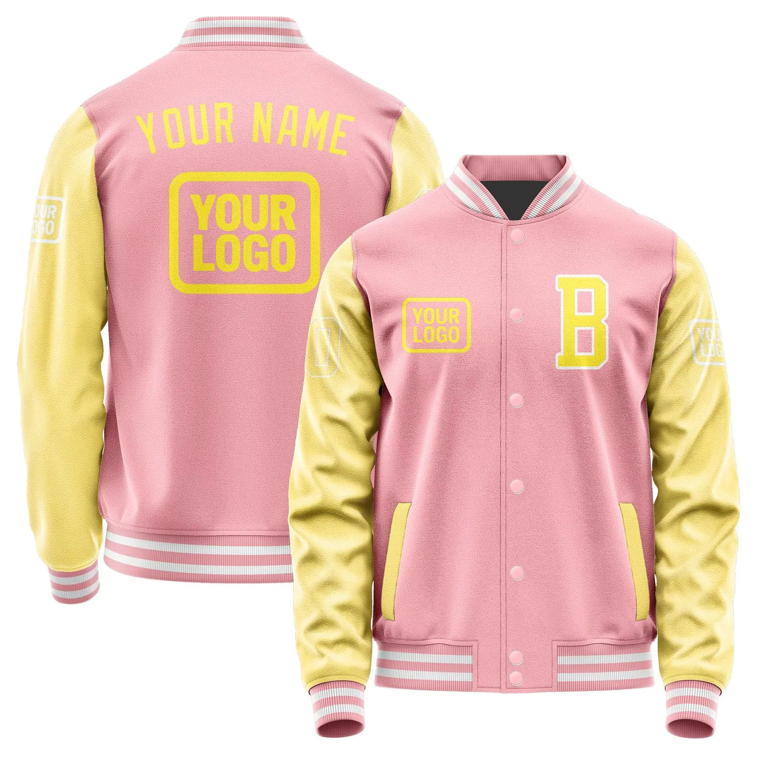 Custom Light Pink Light Yellow Jacket