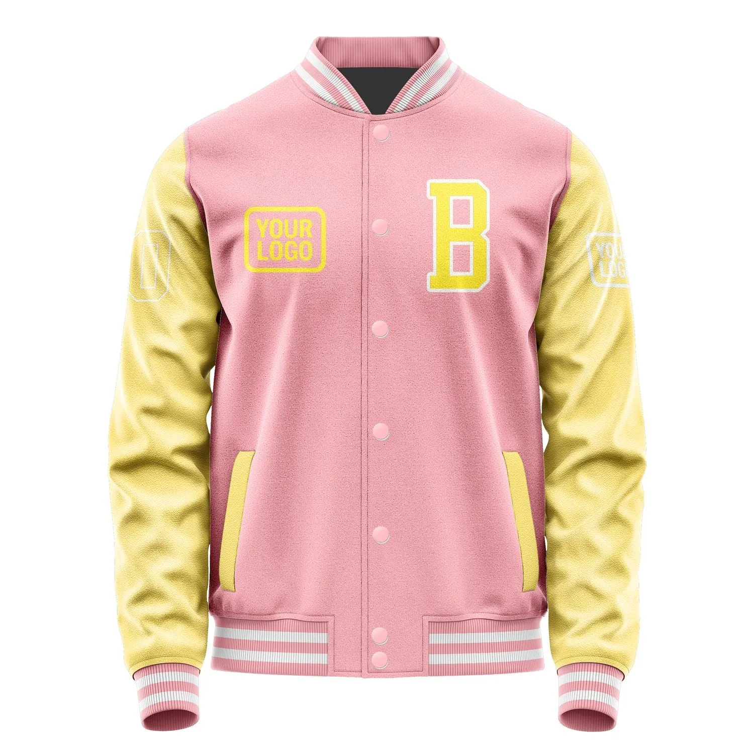 Custom Light Pink Light Yellow Jacket