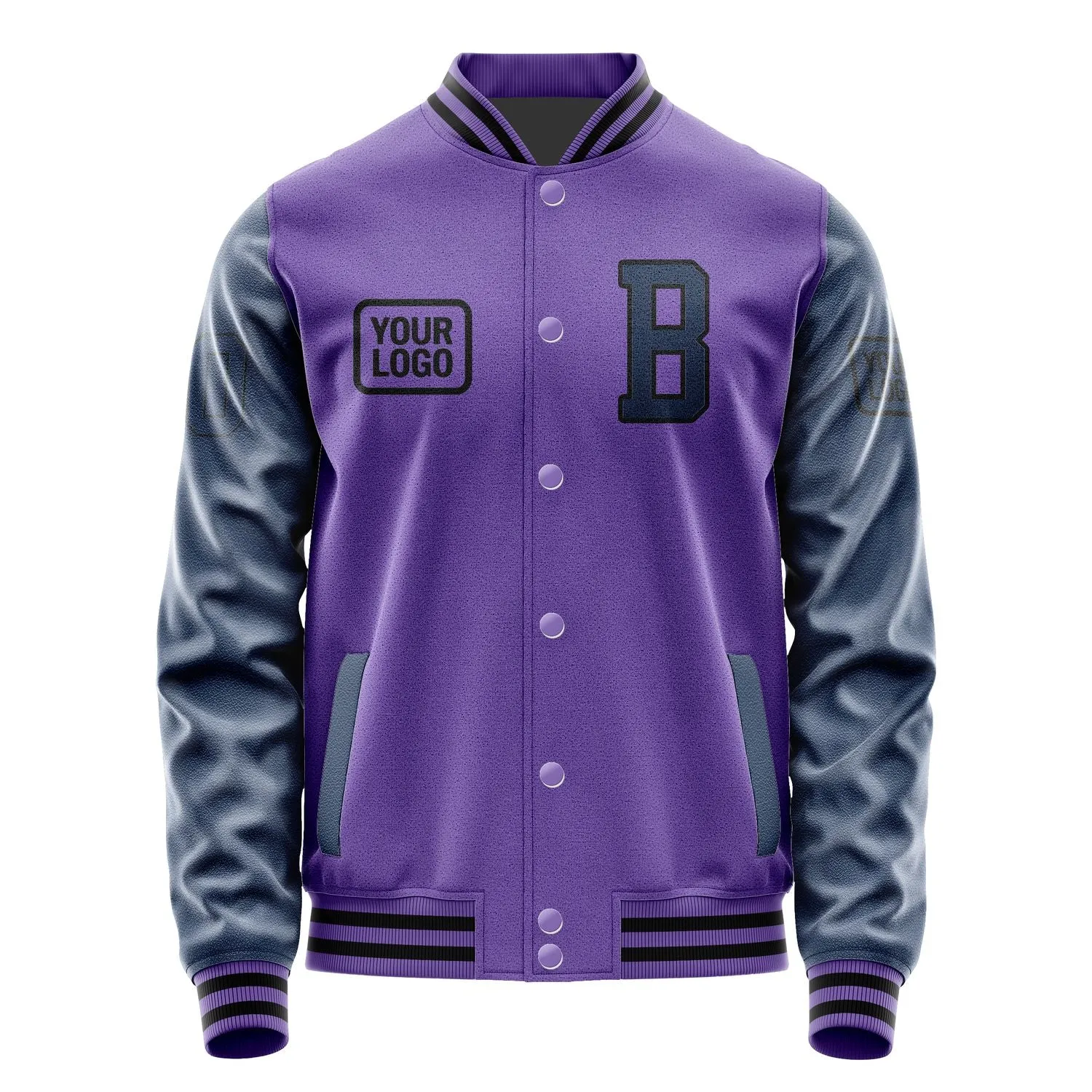 Custom Light Purple Blue Jacket