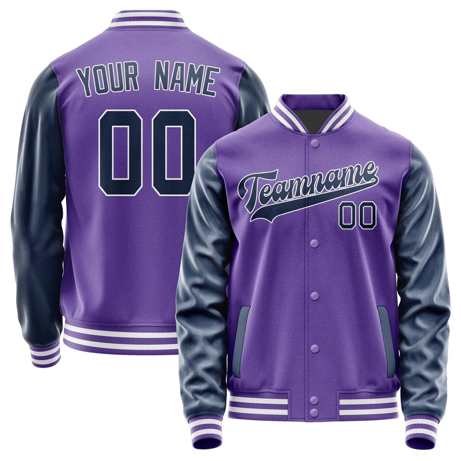 Custom Light Purple Blue Jacket