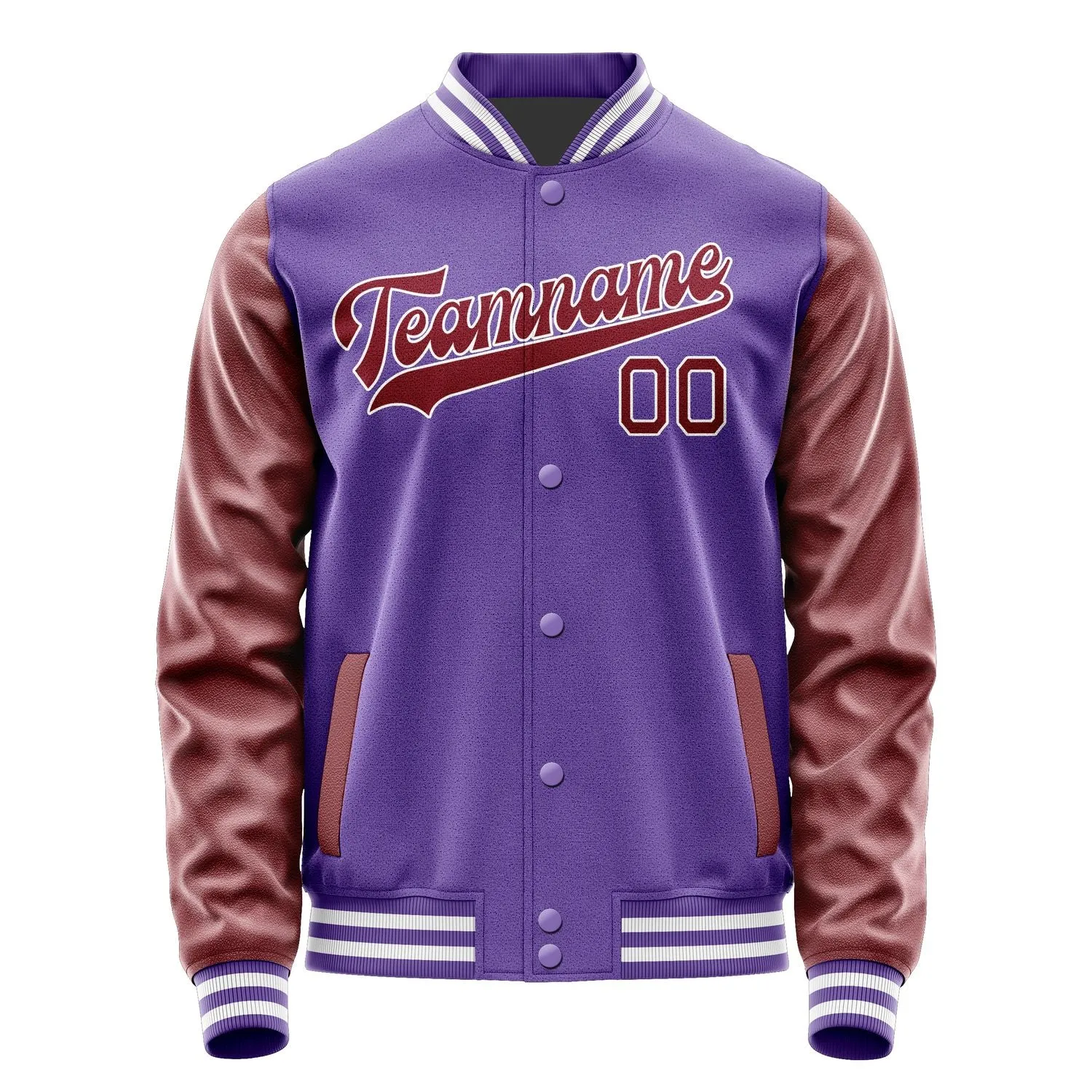 Custom Light Purple Crimson Red Jacket