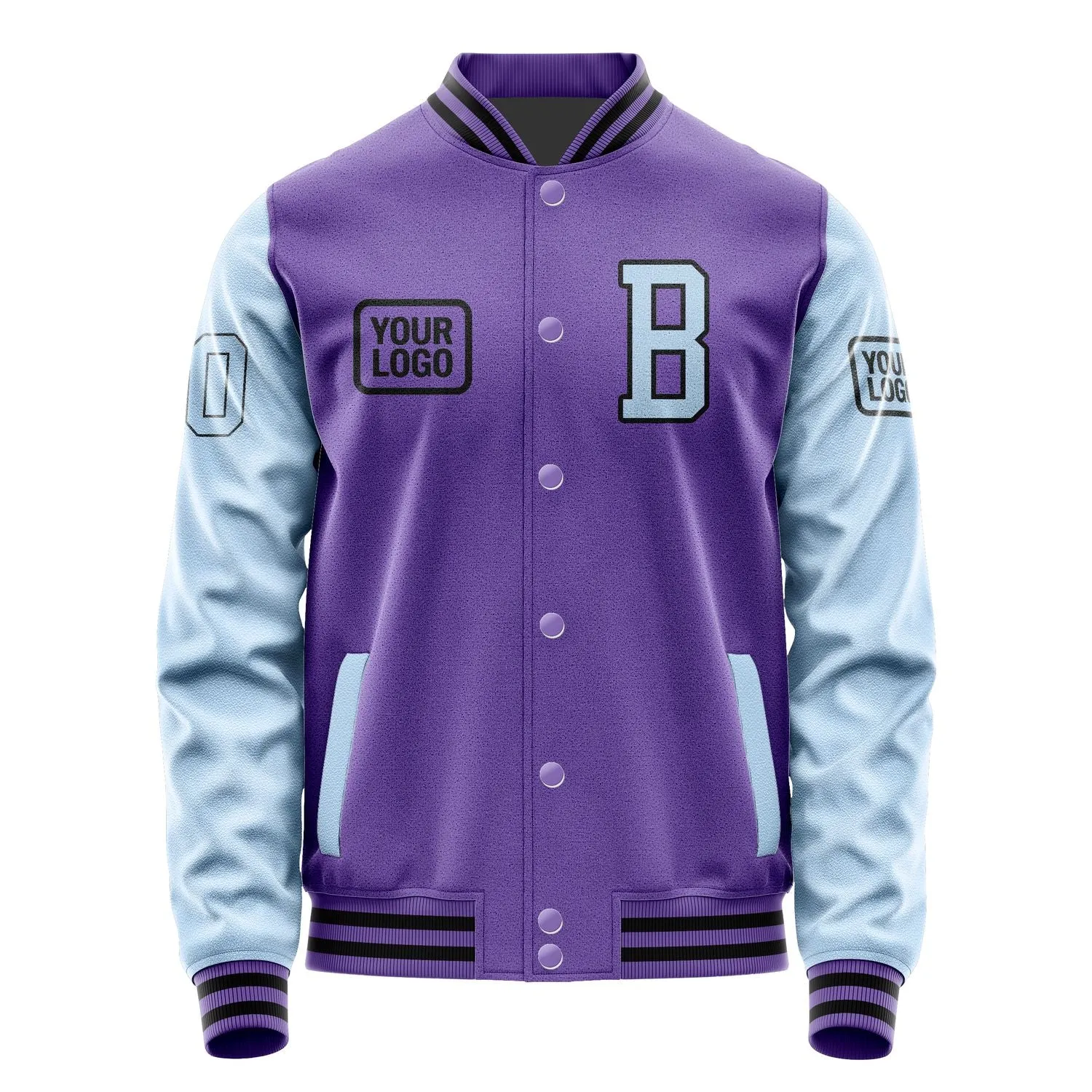 Custom Light Purple Light Blue Jacket