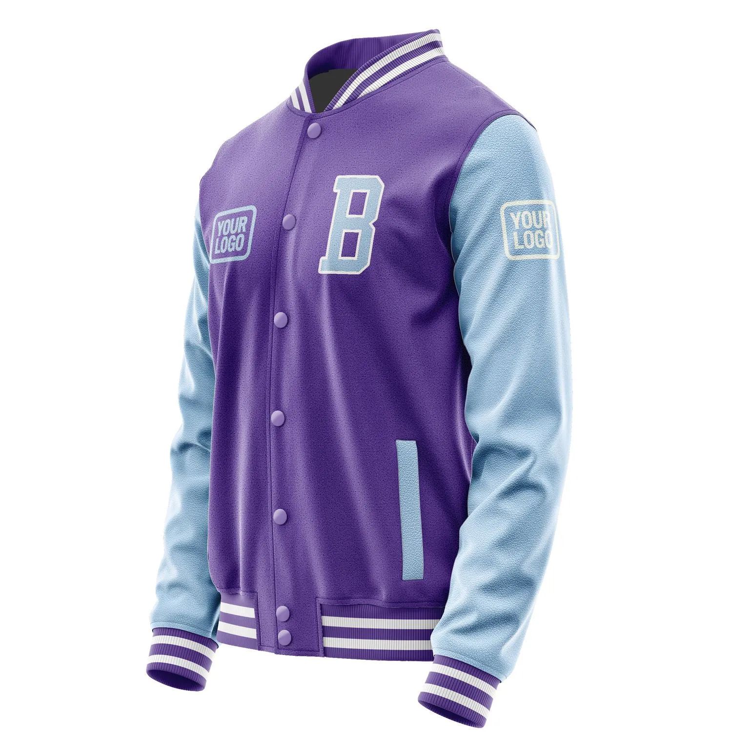 Custom Light Purple Light Blue Jacket