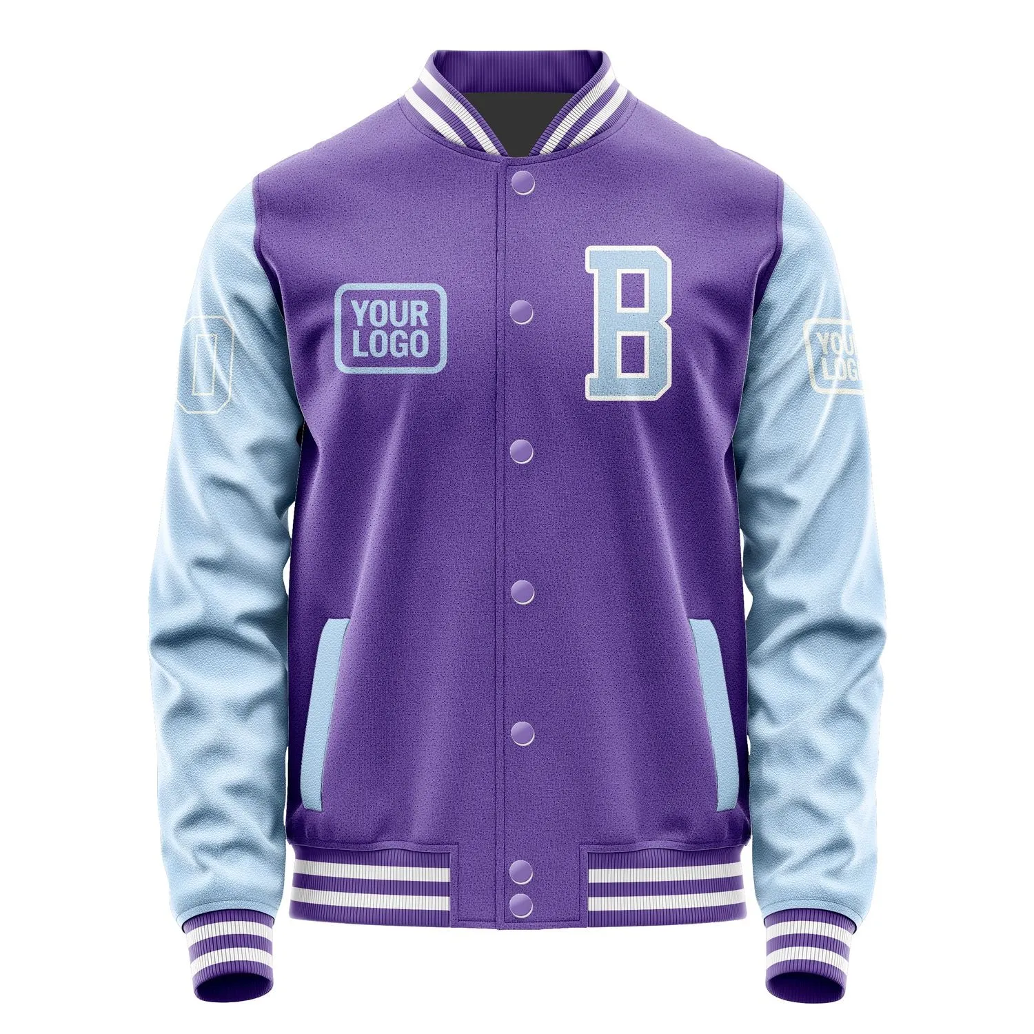 Custom Light Purple Light Blue Jacket
