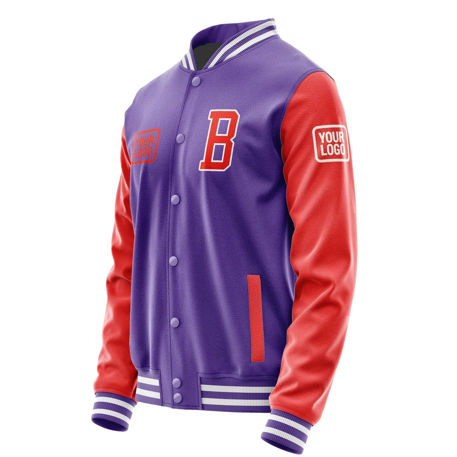 Custom Light Purple Orange Red Jacket