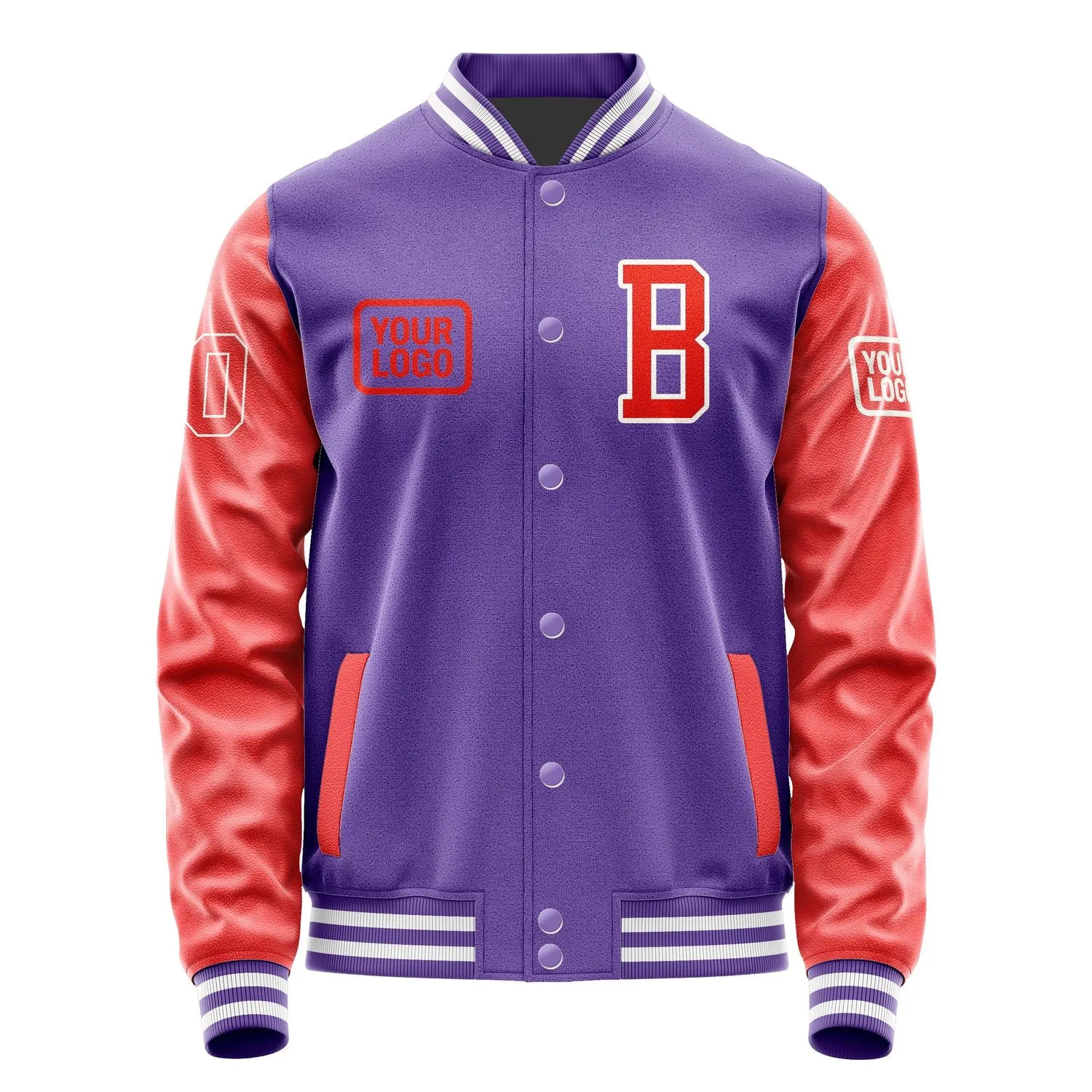 Custom Light Purple Orange Red Jacket