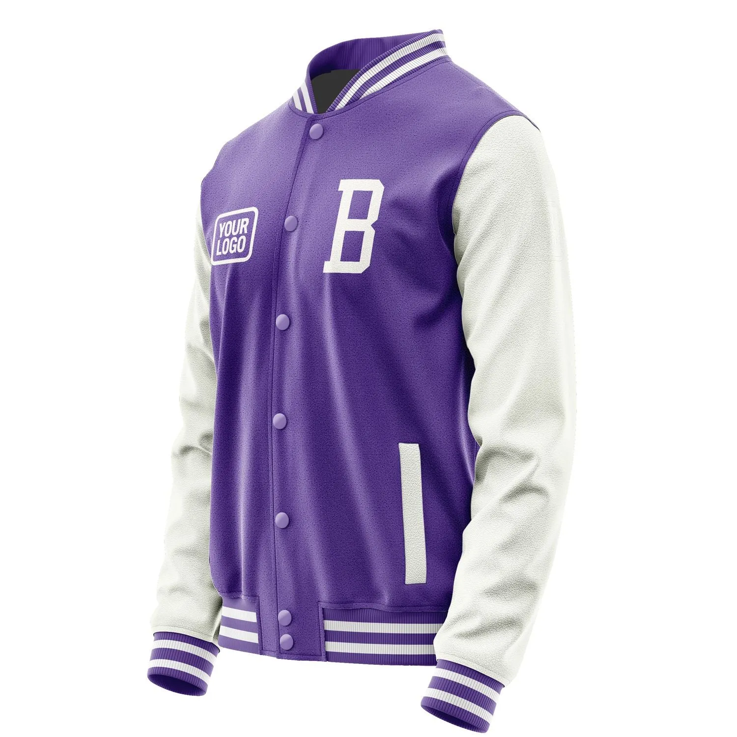 Custom Light Purple White Jacket
